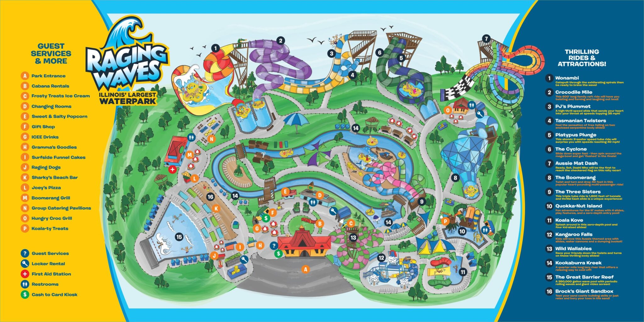 Raging Waves Park Map