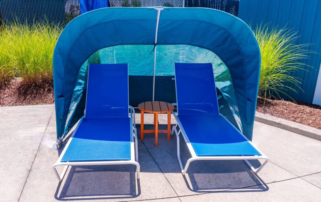 Shaded Lounger at the waterpark